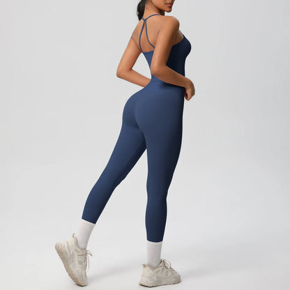 Women's 2-Piece Fitness Set – Halter Top & Tummy Control Bottoms