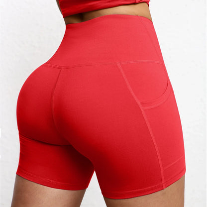 High-Waist Butt-Lifting Yoga Shorts with Pockets