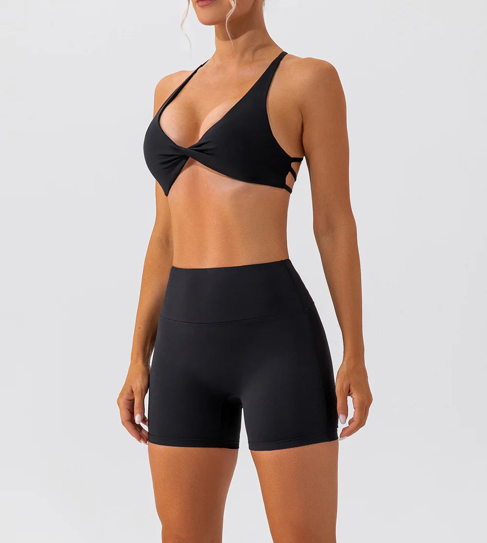 Criss-Cross Back Sports Bra Workout Top