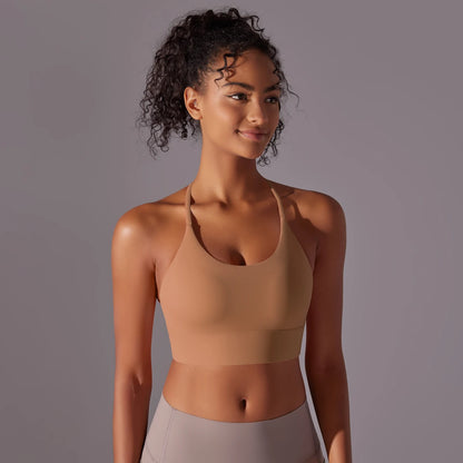 Backless Push-Up Sports Bra with Removable Pads
