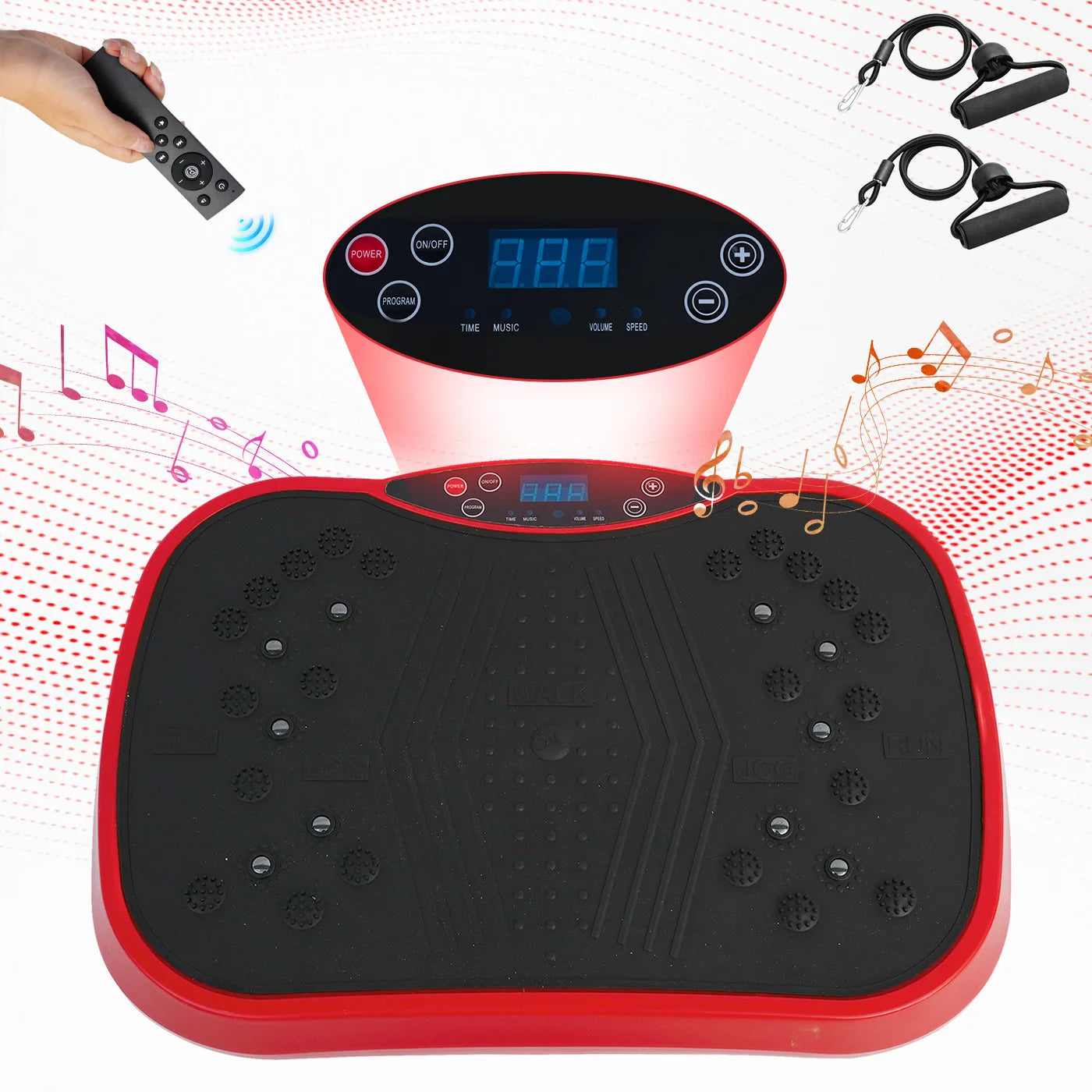 Portable Vibration Plate with Resistance Bands