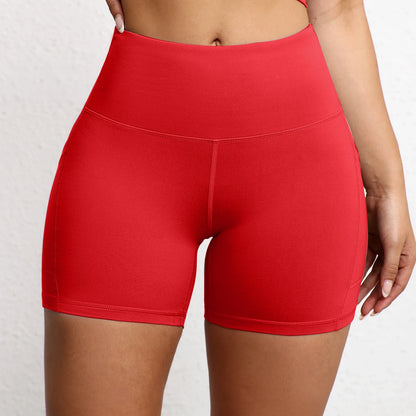 High-Waist Butt-Lifting Yoga Shorts with Pockets