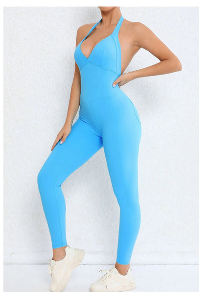 Backless Sculpting Gym Jumpsuit