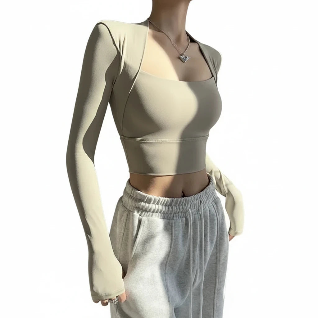Elegant Long Sleeve Yoga Workout Top