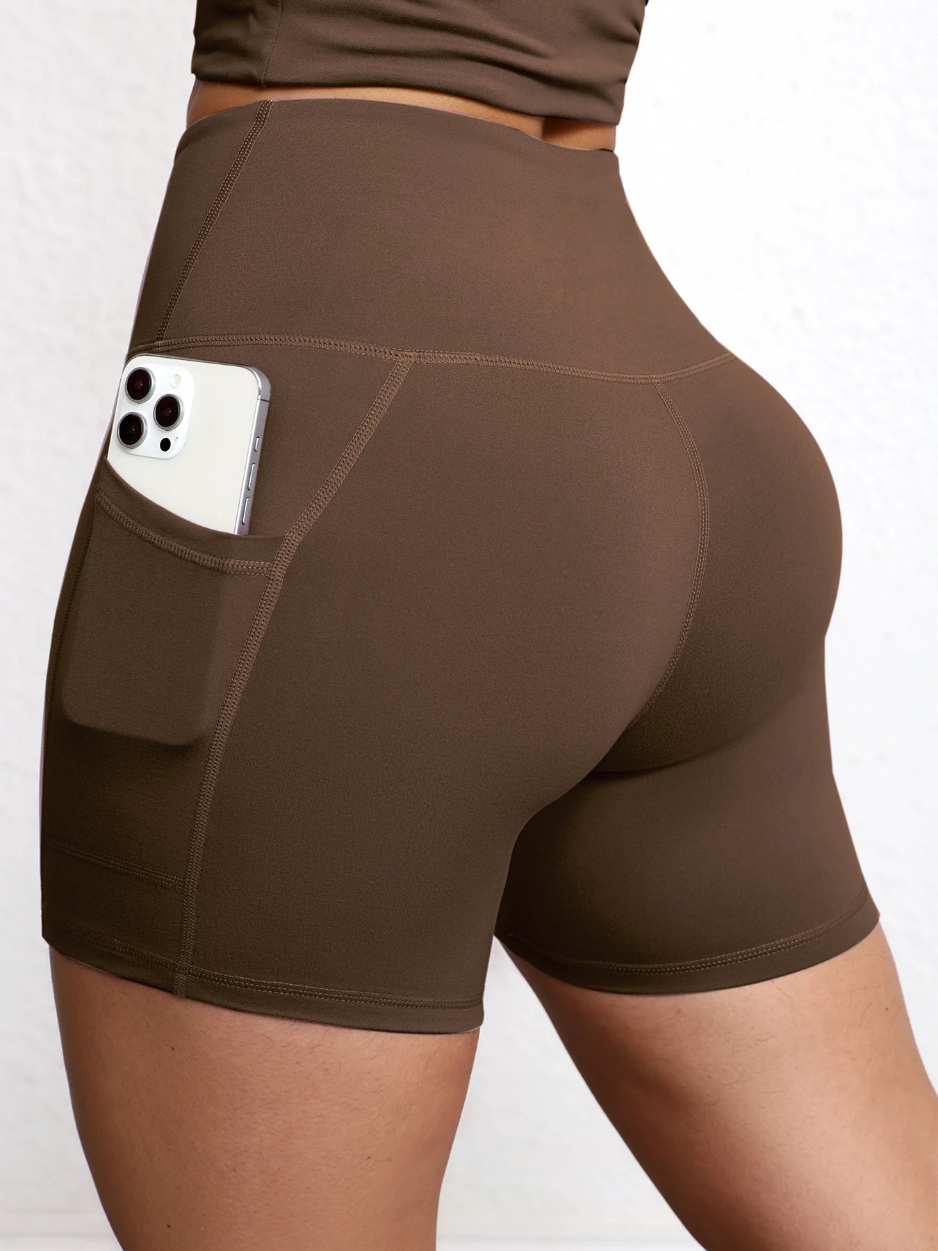 High-Waist Butt-Lifting Yoga Shorts with Pockets