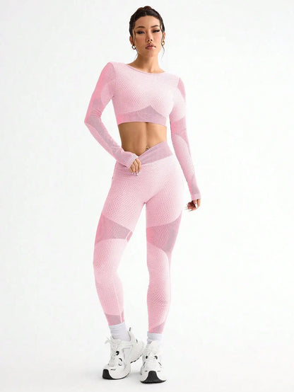 2-Piece Seamless Women's Workout Set – Breathable Sports Bra & High-Waisted Leggings Yoga Outfit