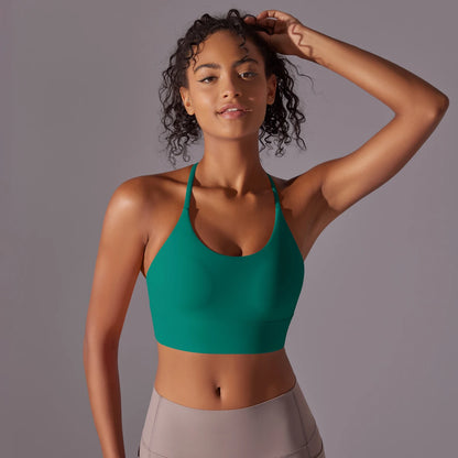Backless Push-Up Sports Bra with Removable Pads
