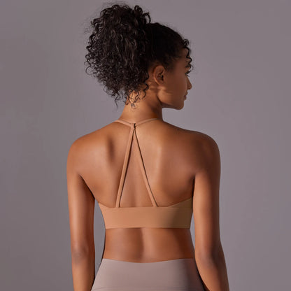 Backless Push-Up Sports Bra with Removable Pads