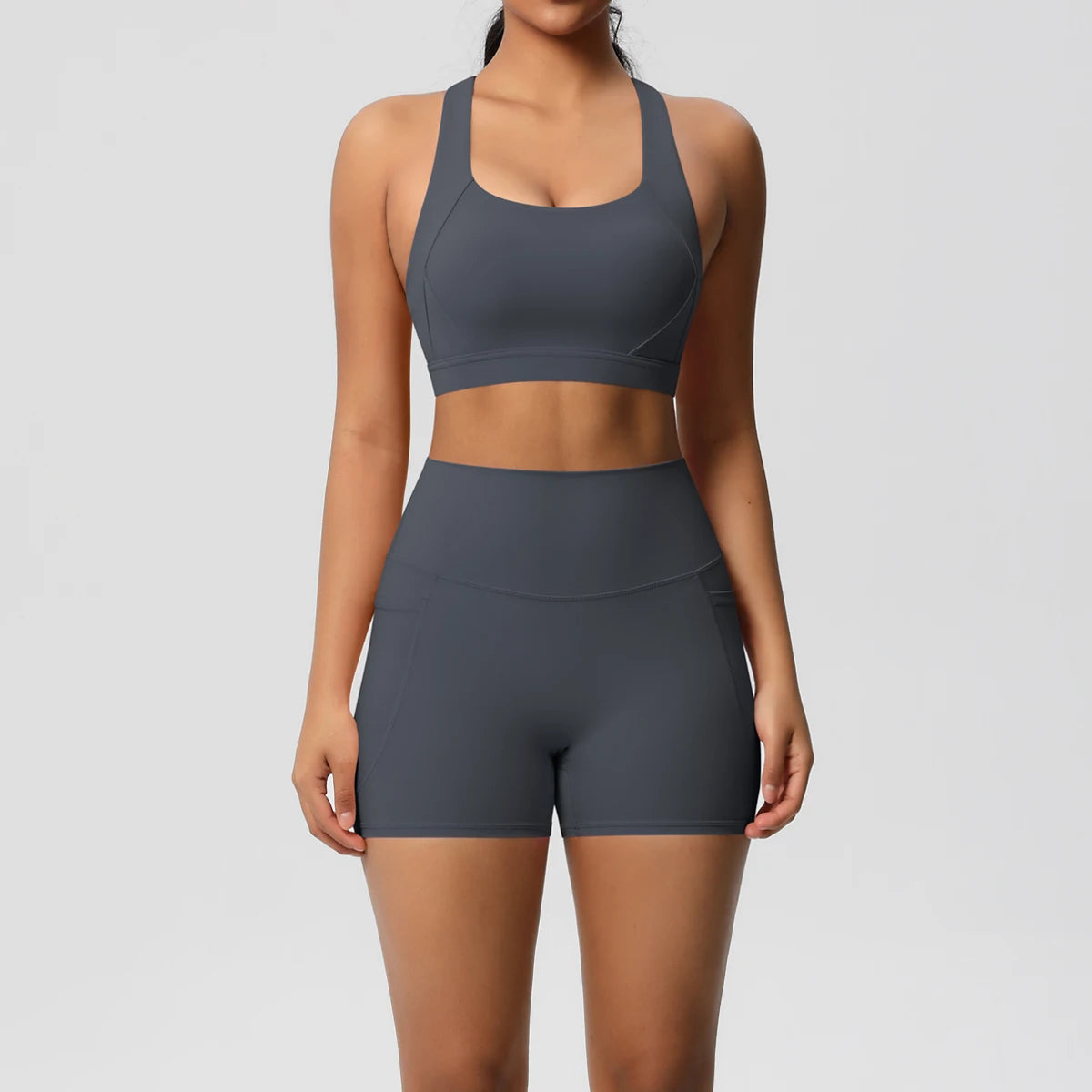Crossover Sports Bra & Shorts Workout Set
