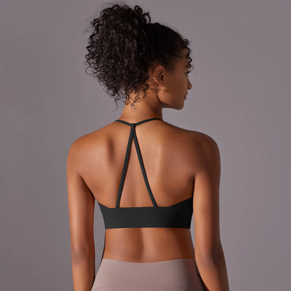Backless Push-Up Sports Bra with Removable Pads