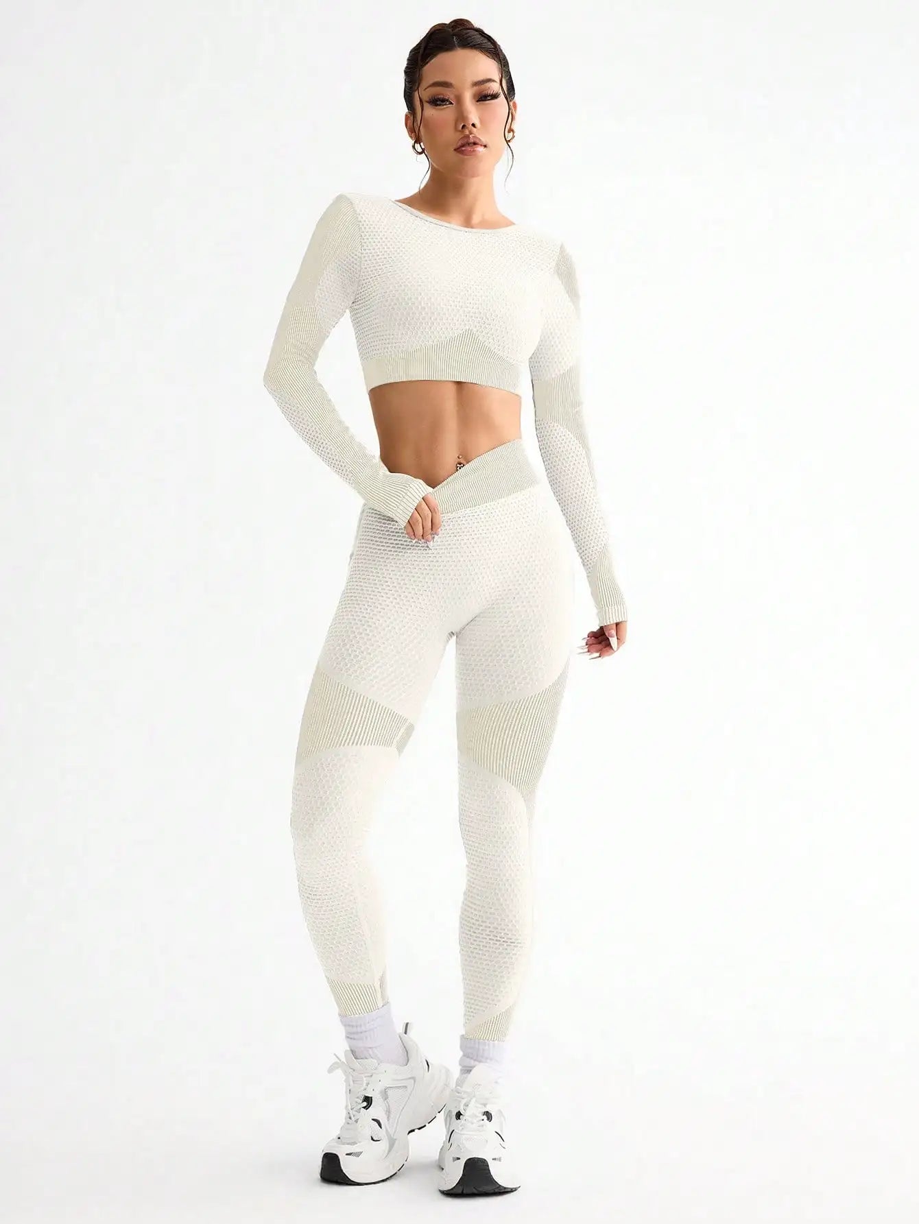 2-Piece Seamless Women's Workout Set – Breathable Sports Bra & High-Waisted Leggings Yoga Outfit