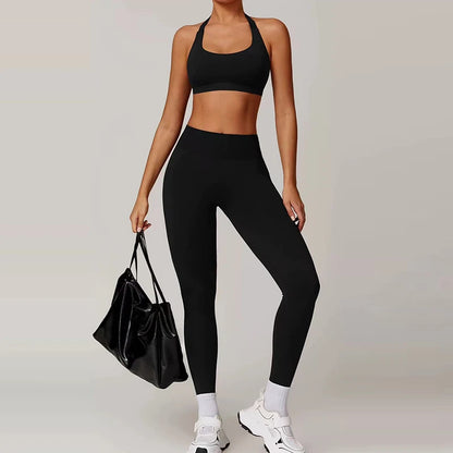 Seamless Halter Top High-Waisted Yoga & Fitness Set