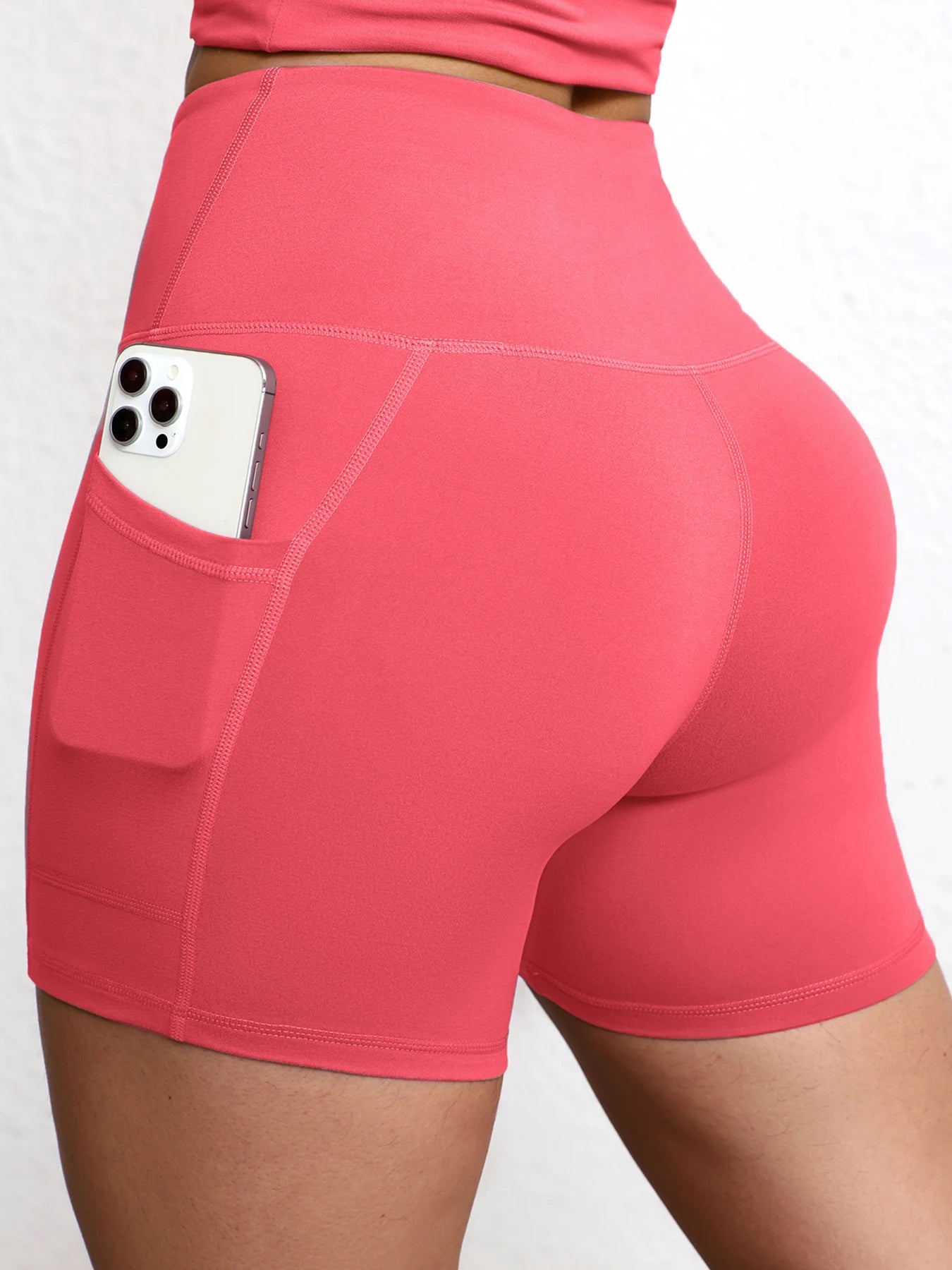 High-Waist Butt-Lifting Yoga Shorts with Pockets