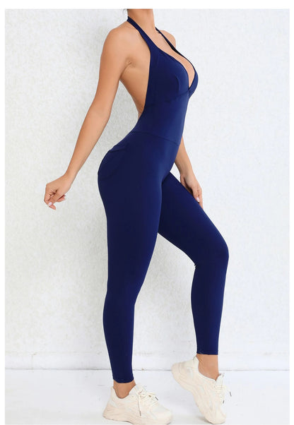 Backless Sculpting Gym Jumpsuit