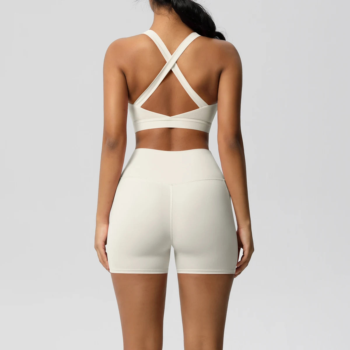 Crossover Sports Bra & Shorts Workout Set