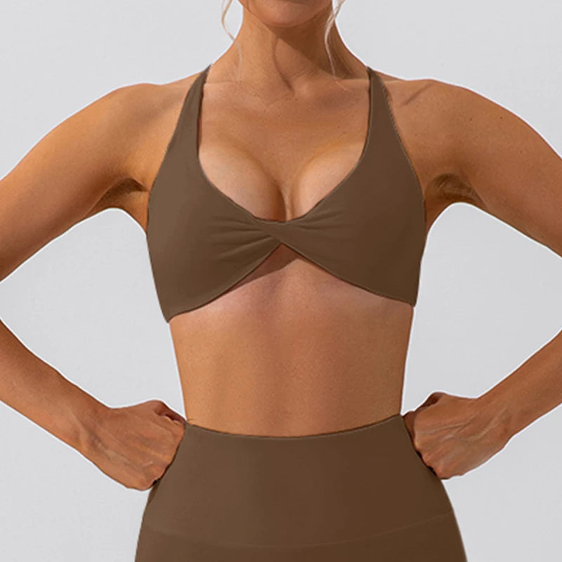 Criss-Cross Back Sports Bra Workout Top