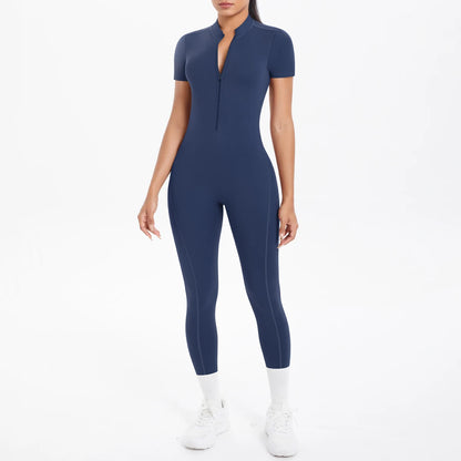 Women's Backless Scrunch Jumpsuit – Seamless Push-Up Yoga & Workout One-Piece
